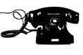 vector vintage black old telephone handset on transparent white background technology telephony Royalty Free Stock Photo