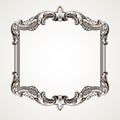 Vector vintage border frame engraving