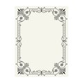 Vector vintage border frame engraving with retro ornament pattern in antique rococo style decorative design