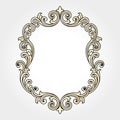 Vector vintage border frame engraving with retro ornament Vector Royalty Free Stock Photo