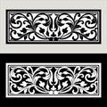 Vector vintage border frame logo engraving with retro ornament pattern in antique rococo style decorative design Royalty Free Stock Photo