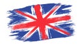 Vector vintage British flag. Drawing flag of UK in grunge style