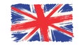 Vector vintage British flag. Drawing flag of UK in grunge style