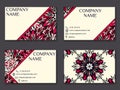 Vector vintage business card set. Beauty designs. Floral mandala Royalty Free Stock Photo