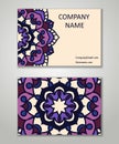 Vector vintage business card set. Beauty designs. Floral mandala Royalty Free Stock Photo