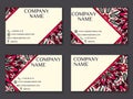 Vector vintage business card set. Beauty designs. Front page and Royalty Free Stock Photo