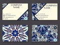 Vector vintage business card set. Beauty designs. Front page and Royalty Free Stock Photo