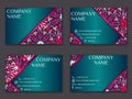 Vector vintage business card set. Beauty designs. Front page and Royalty Free Stock Photo