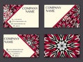 Vector vintage business card set. Beauty designs. Front page and Royalty Free Stock Photo