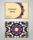 Vector vintage business card set. Beauty designs. Front page and Royalty Free Stock Photo