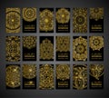 Vector vintage business cards big set. Oriental design Layout. Islam, Arabic, Indian, ottoman motifs. Royalty Free Stock Photo