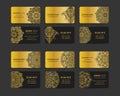 Vector vintage business cards big set. Oriental design Layout. Islam, Arabic, Indian, ottoman motifs. Royalty Free Stock Photo