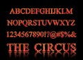 Vector of vintage carnival font