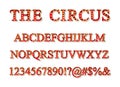 Vector of vintage carnival font