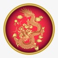 Vector vintage Chinese dragon engraving illustration Royalty Free Stock Photo