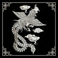 Vector vintage Chinese dragon engraving Royalty Free Stock Photo