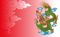 Vector vintage Chinese dragon engraving Royalty Free Stock Photo