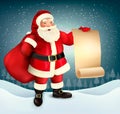Vector vintage Christmas greeting card with Santa Claus Royalty Free Stock Photo