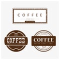 Vector vintage coffee shop emblem logo design isolated. Royalty Free Stock Photo