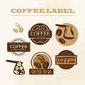 Vector vintage coffee shop emblem, logo design set isolated. Royalty Free Stock Photo