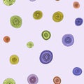 Vector vintage colored circles seamless pattern Royalty Free Stock Photo