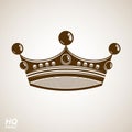 Vector vintage crown, luxury ornate coronet illustration.