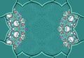 Vector vintage decor, ornate seamless borders and round mandala. Vignettes with arches, rosettes, floral elements. Eastern style