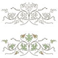 Vector vintage decorative hand drawn floral vignette