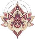 Vector vintage decorative lotus illustration