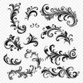 Vector Vintage Decorative Swirls, Scrolls, Floral Calligraphic Design Elements, Frames , Flourishes, Borders, Dividers Royalty Free Stock Photo