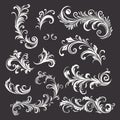 Vector Vintage Decorative Swirls, Scrolls, Floral Calligraphic Design Elements, Frames , Flourishes, Borders, Dividers Royalty Free Stock Photo