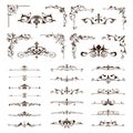 Vector vintage design elements borders frames ornaments corners