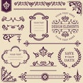 Vector vintage design elements. Royalty Free Stock Photo