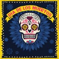 Vintage dia de los muertos design with sugar skull