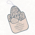 Vector vintage easter tag