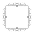 Vector vintage elegant square frame with leaves and dots Royalty Free Stock Photo