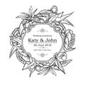 Vector vintage elegant wedding invitation Royalty Free Stock Photo