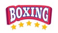 Vector vintage emblem for boxing. Vector logo for boxing club with stars