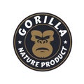 Vector vintage emblem logo design template with gorilla and monkey image Royalty Free Stock Photo