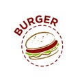 Retro hand drawn burger logotype