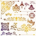Vector vintage floral design elements Royalty Free Stock Photo