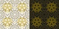 Vector vintage floral ornate seamless pattern. Luxury arabesque backgrounds set. Retro decor. Ornamental illustration Royalty Free Stock Photo