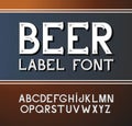 Vector vintage font. Beer label style