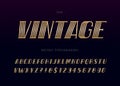 Vector vintage font modern retro typography gold style