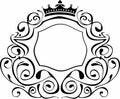 A vector vintage frame with ornaments, monogram and crown