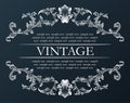 Vector vintage frame. Royal retro ornament decor black