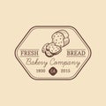 Vector vintage fresh bread logo. Retro hipster pastry sign. Biscuit shop icon. Bakery, desert products emblem. Royalty Free Stock Photo