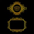 Vector of vintage gold frame decorative Royalty Free Stock Photo