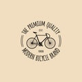 Vector Vintage Hipster Bicycle Logo. Modern Velocipede Emblem For Card Templates, Shop, Company Advertising Poster Etc.