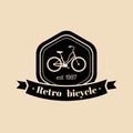 Vector Vintage Hipster Bicycle Logo. Modern Velocipede Emblem For Card Templates, Shop, Company Advertising Poster Etc.